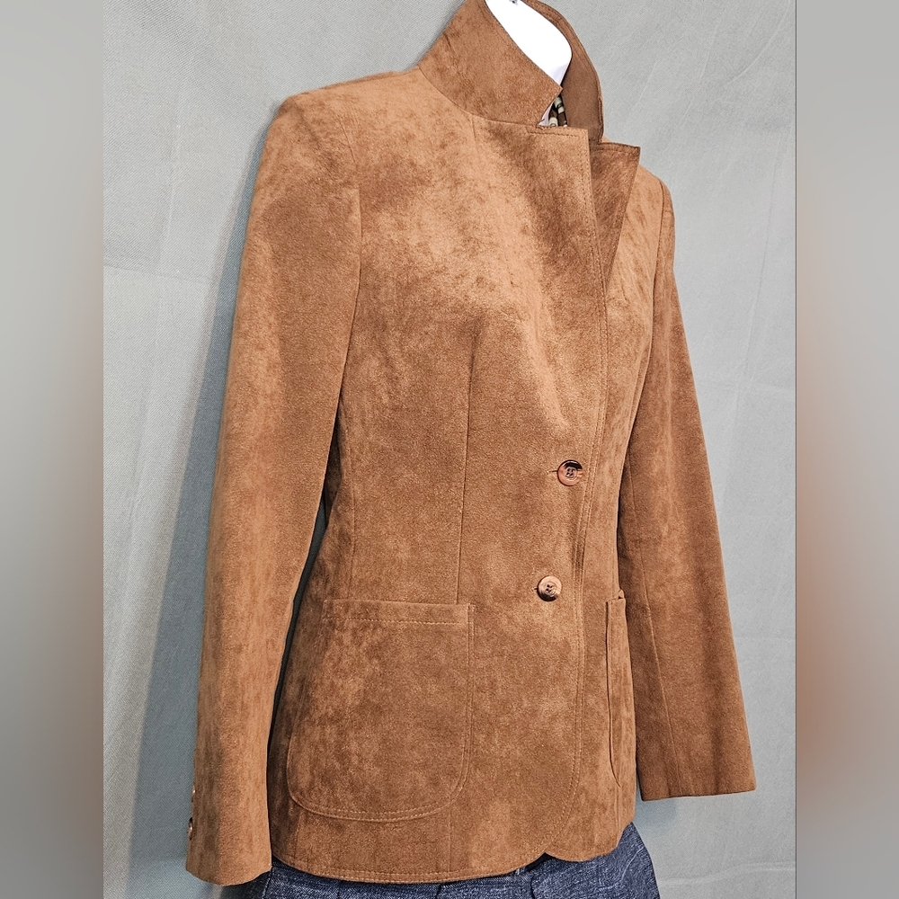 Vintage Ultra Suede RUST Brown Tailored Jacket - Picture 3 of 15
